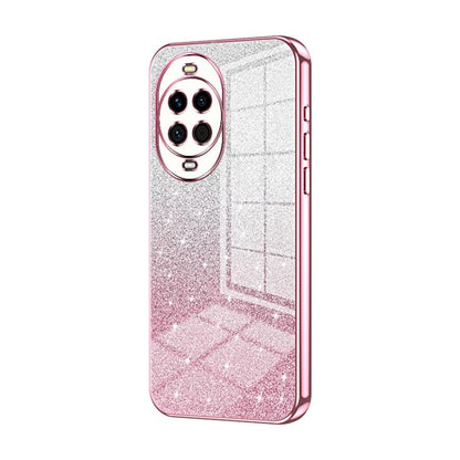 Pink glitter phone case with electroplated camera ring and raised lens cutouts