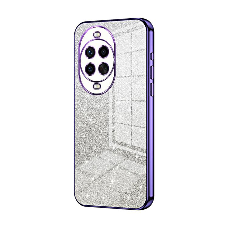 Purple and silver glitter phone case with electroplated edge and camera cutouts