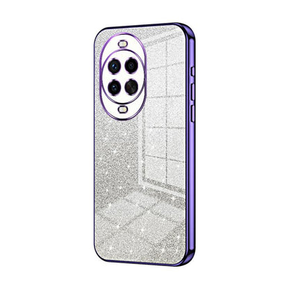 Purple and silver glitter phone case with electroplated edge and camera cutouts