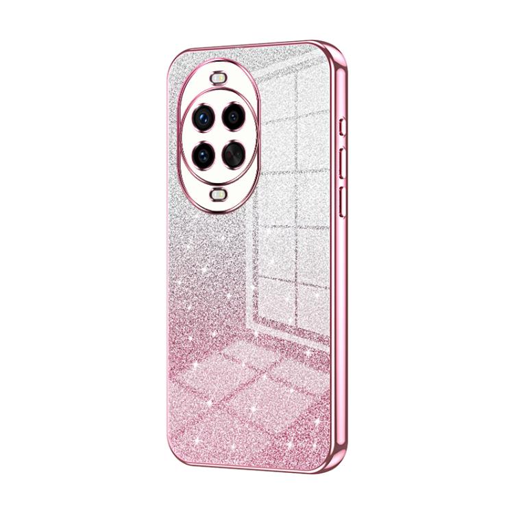 Pink glitter phone case with electroplated frame and camera cutouts