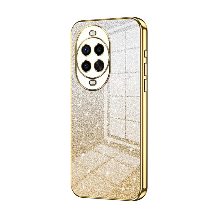 Gold glitter phone case with electroplated edge and triple camera cutouts