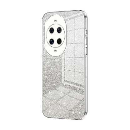 Silver glitter electroplated phone case with 3-camera cutouts and textured back