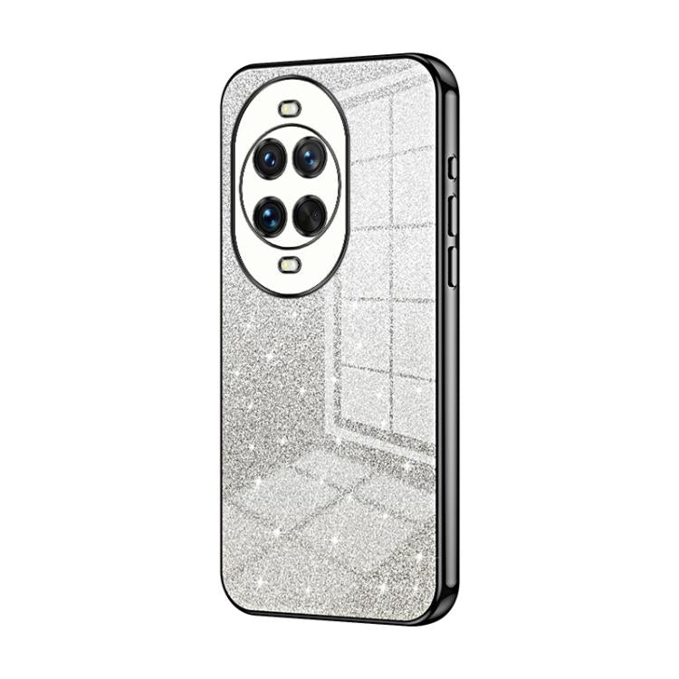 Silver glitter phone case with electroplated frame and raised camera cutouts