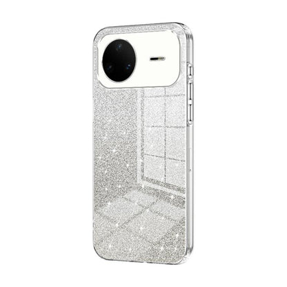 Transparent glitter phone case with silver electroplated frame and sparkle finish