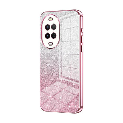 Glitter gradient phone case with pink finish, raised camera cutouts and slim edge frame.