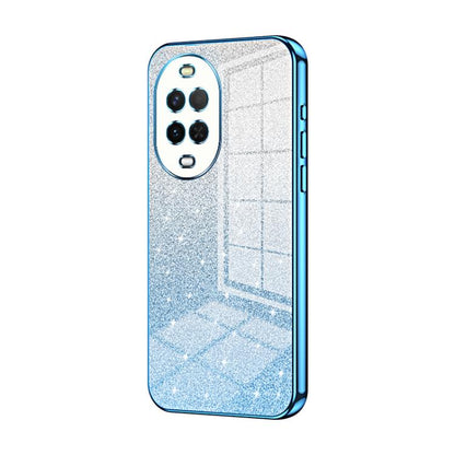 Glitter gradient phone case with blue finish, raised camera cutouts and slim edge frame.