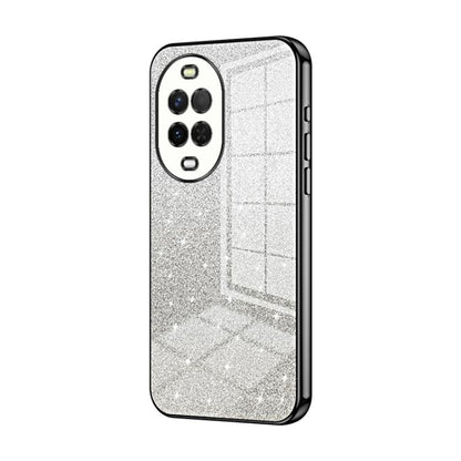 Glitter gradient phone case with black finish, raised camera cutouts and slim edge frame.