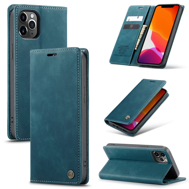 Teal leather flip phone case with card slot and kickstand, dual-view support