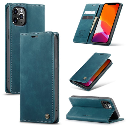 Teal leather flip phone case with card slot and kickstand, dual-view support