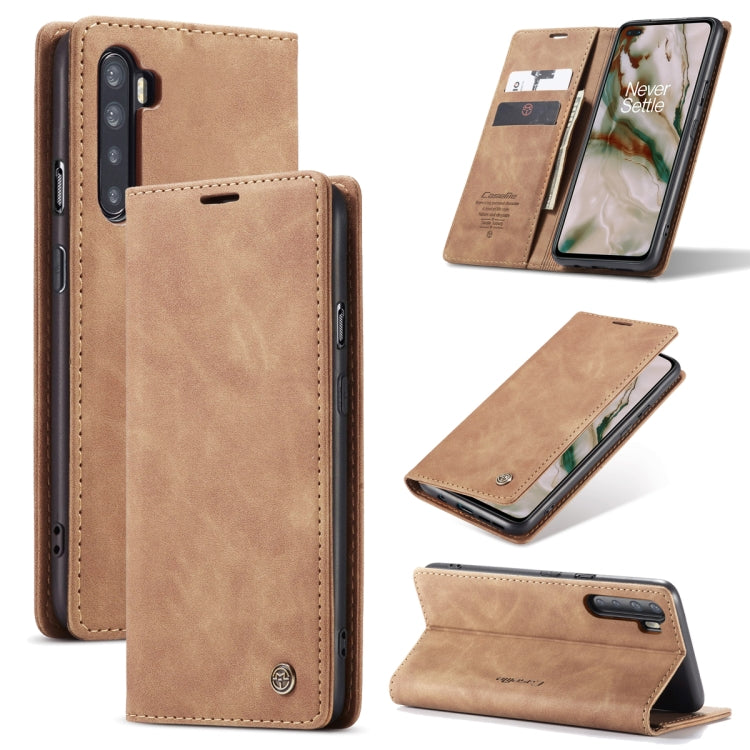 Frosted tan leather flip phone case with card slot and horizontal stand