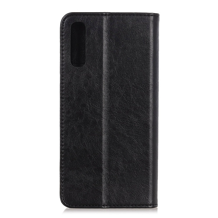 Black leather flip phone case for Xperia 5 II, side view with inner pocket