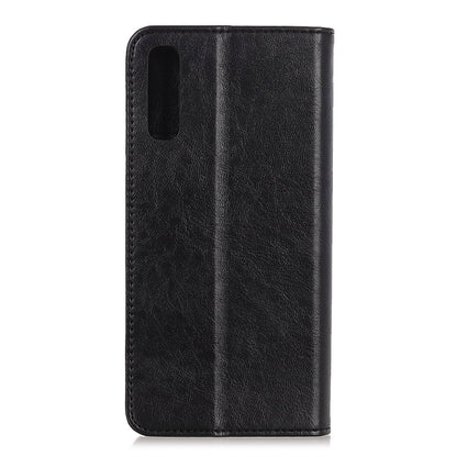 Black leather flip phone case for Xperia 5 II, side view with inner pocket