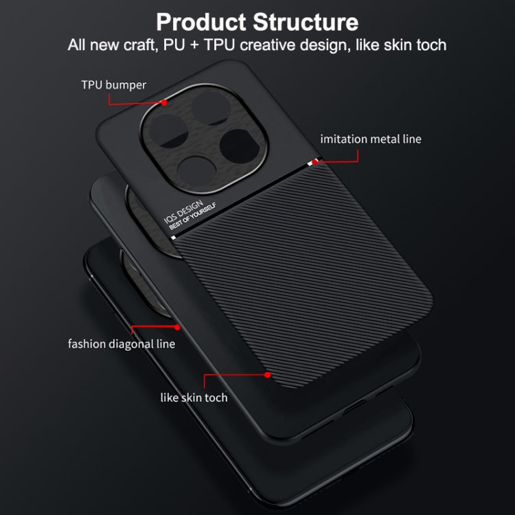 Classic Tilt Strip Grain Magnetic PC Hybrid TPU Phone Case, For Redmi Note 14 Pro 5G, For Redmi 14C 4G, For Redmi K70 Ultra
