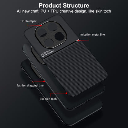 Classic Tilt Strip Grain Magnetic PC Hybrid TPU Phone Case, For Redmi Note 14 Pro 5G, For Redmi 14C 4G, For Redmi K70 Ultra