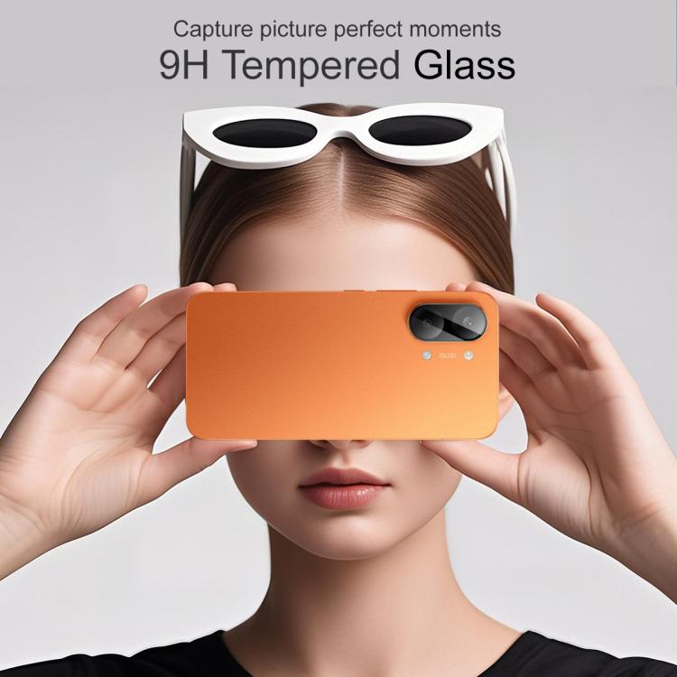 9H tempered camera lens glass film protector applied to a rear lens
