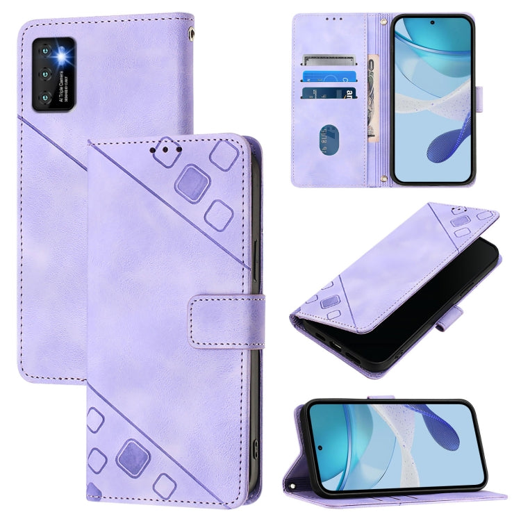 Skin-feel Embossed Leather Phone Case, For Cubot A40, For Cubot P90, For Cubot A30, For Cubot A20, For Cubot A10, For Cubot Note 40, For Cubot P50