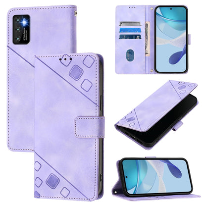 Skin-feel Embossed Leather Phone Case, For Cubot A40, For Cubot P90, For Cubot A30, For Cubot A20, For Cubot A10, For Cubot Note 40, For Cubot P50