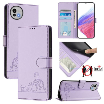 Cat Rat Embossed Pattern RFID Leather Phone Case with Lanyard, For Sharp Aquos wish6, For Sharp Aquos R11, For Sharp Aquos Sense10, For Sharp Basio Active 3, For Sharp Aquos Sense9 Plus, For Sharp Aquos Sense9, For Sharp Aquos R9 Pro                   ...