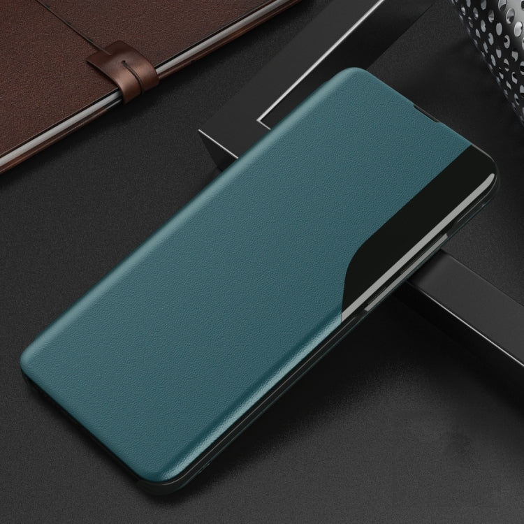 Teal leather flip phone case with smooth cover; includes protective edges