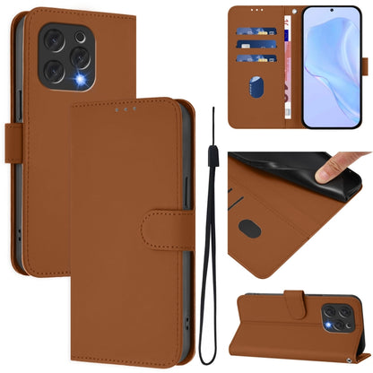 Skin Feel Solid Color Leather Phone Case with Lanyard, For Doogee Note 56 / Note 56 Pro, For Doogee Note 59 / Note 59 Pro, For Doogee N55 Plus