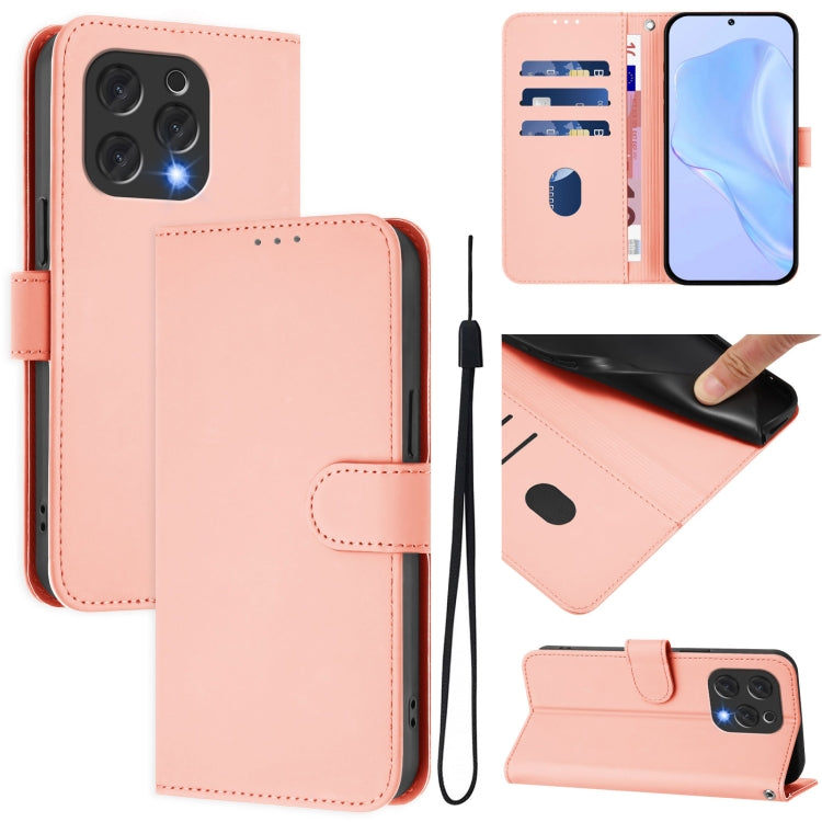 Skin Feel Solid Color Leather Phone Case with Lanyard, For Doogee Note 56 / Note 56 Pro, For Doogee Note 59 / Note 59 Pro, For Doogee N55 Plus