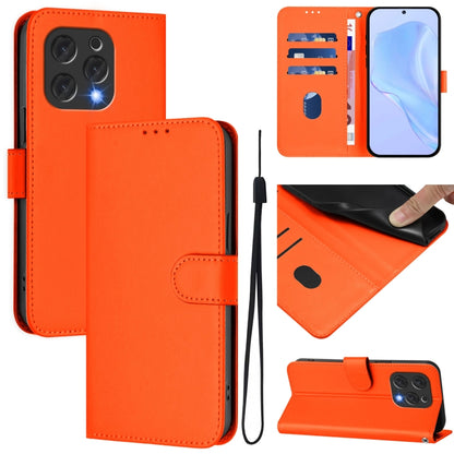 Skin Feel Solid Color Leather Phone Case with Lanyard, For Doogee Note 56 / Note 56 Pro, For Doogee Note 59 / Note 59 Pro, For Doogee N55 Plus