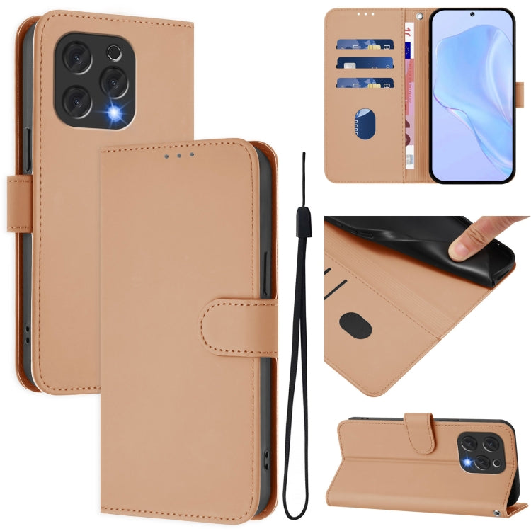 Skin Feel Solid Color Leather Phone Case with Lanyard, For Doogee Note 56 / Note 56 Pro, For Doogee Note 59 / Note 59 Pro, For Doogee N55 Plus