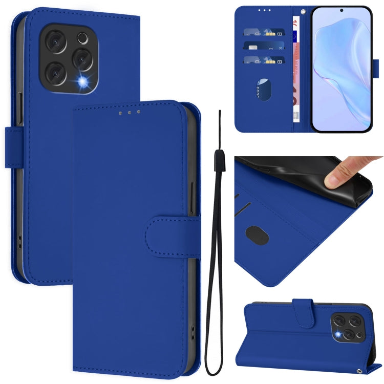 Skin Feel Solid Color Leather Phone Case with Lanyard, For Doogee Note 56 / Note 56 Pro, For Doogee Note 59 / Note 59 Pro, For Doogee N55 Plus
