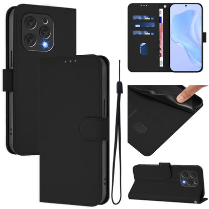 Skin Feel Solid Color Leather Phone Case with Lanyard, For Doogee Note 56 / Note 56 Pro, For Doogee Note 59 / Note 59 Pro, For Doogee N55 Plus