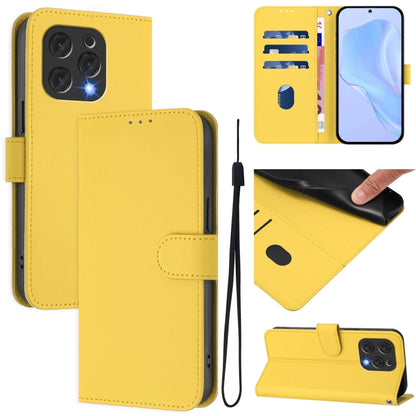 Skin Feel Solid Color Leather Phone Case with Lanyard, For Doogee Note 56 / Note 56 Pro, For Doogee Note 59 / Note 59 Pro, For Doogee N55 Plus