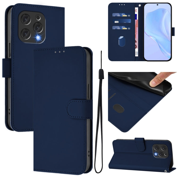 Skin Feel Solid Color Leather Phone Case with Lanyard, For Doogee Note 56 / Note 56 Pro, For Doogee Note 59 / Note 59 Pro, For Doogee N55 Plus