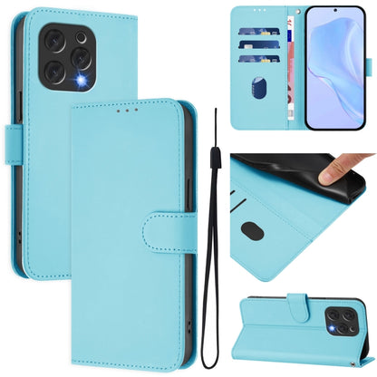 Skin Feel Solid Color Leather Phone Case with Lanyard, For Doogee Note 56 / Note 56 Pro, For Doogee Note 59 / Note 59 Pro, For Doogee N55 Plus