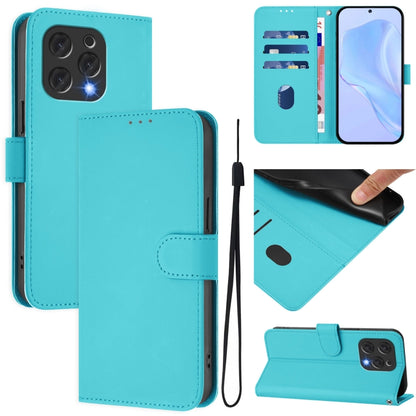 Skin Feel Solid Color Leather Phone Case with Lanyard, For Doogee Note 56 / Note 56 Pro, For Doogee Note 59 / Note 59 Pro, For Doogee N55 Plus