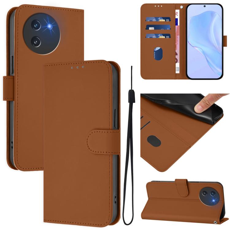 Skin Feel Solid Color Leather Phone Case with Lanyard, For Doogee Note 56 / Note 56 Pro, For Doogee Note 59 / Note 59 Pro, For Doogee N55 Plus
