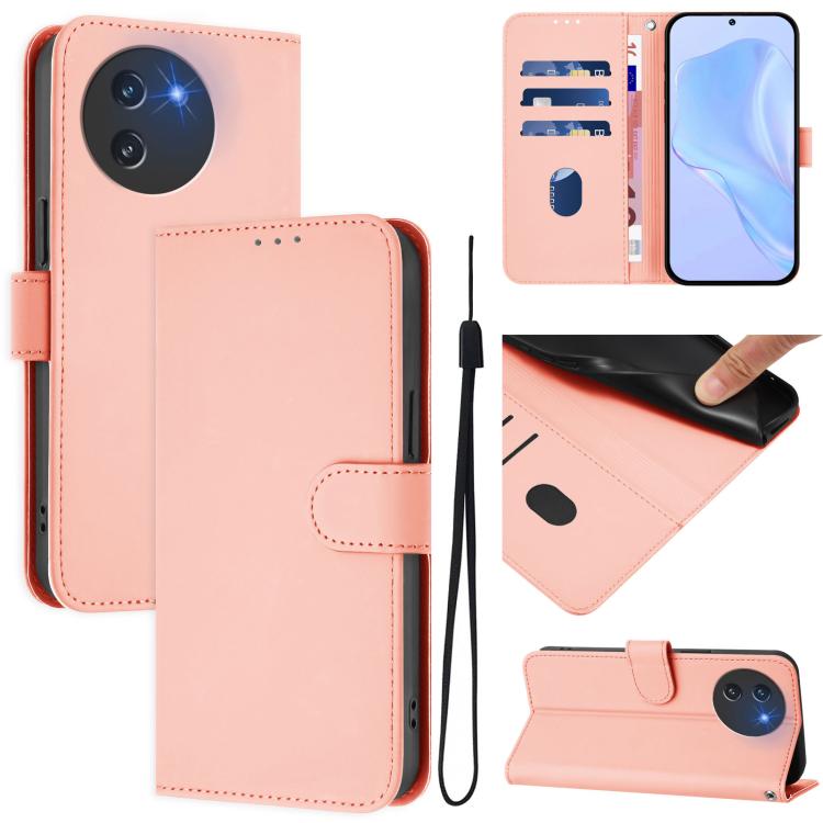 Skin Feel Solid Color Leather Phone Case with Lanyard, For Doogee Note 56 / Note 56 Pro, For Doogee Note 59 / Note 59 Pro, For Doogee N55 Plus