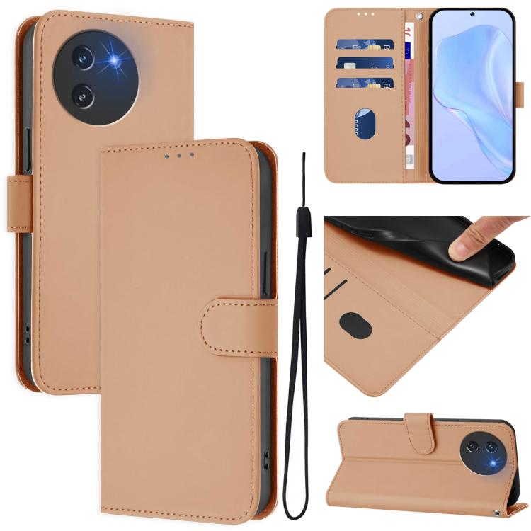Skin Feel Solid Color Leather Phone Case with Lanyard, For Doogee Note 56 / Note 56 Pro, For Doogee Note 59 / Note 59 Pro, For Doogee N55 Plus