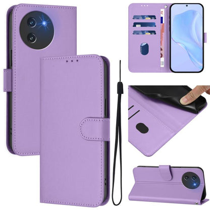 Skin Feel Solid Color Leather Phone Case with Lanyard, For Doogee Note 56 / Note 56 Pro, For Doogee Note 59 / Note 59 Pro, For Doogee N55 Plus