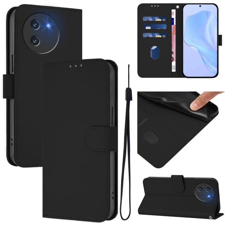 Skin Feel Solid Color Leather Phone Case with Lanyard, For Doogee Note 56 / Note 56 Pro, For Doogee Note 59 / Note 59 Pro, For Doogee N55 Plus