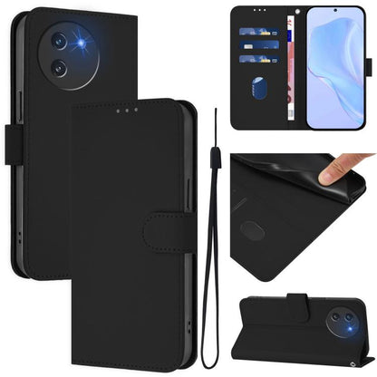 Skin Feel Solid Color Leather Phone Case with Lanyard, For Doogee Note 56 / Note 56 Pro, For Doogee Note 59 / Note 59 Pro, For Doogee N55 Plus