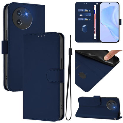 Skin Feel Solid Color Leather Phone Case with Lanyard, For Doogee Note 56 / Note 56 Pro, For Doogee Note 59 / Note 59 Pro, For Doogee N55 Plus