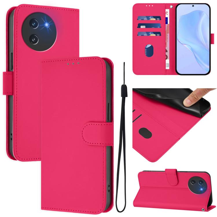 Skin Feel Solid Color Leather Phone Case with Lanyard, For Doogee Note 56 / Note 56 Pro, For Doogee Note 59 / Note 59 Pro, For Doogee N55 Plus