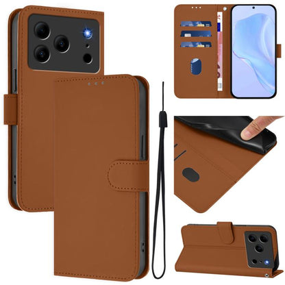 Skin Feel Solid Color Leather Phone Case with Lanyard, For Doogee Note 56 / Note 56 Pro, For Doogee Note 59 / Note 59 Pro, For Doogee N55 Plus