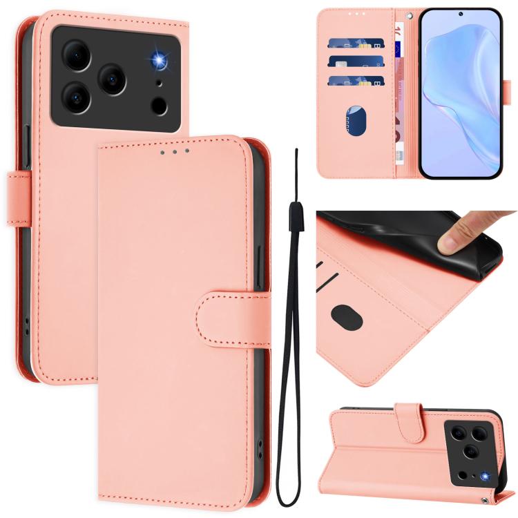 Skin Feel Solid Color Leather Phone Case with Lanyard, For Doogee Note 56 / Note 56 Pro, For Doogee Note 59 / Note 59 Pro, For Doogee N55 Plus