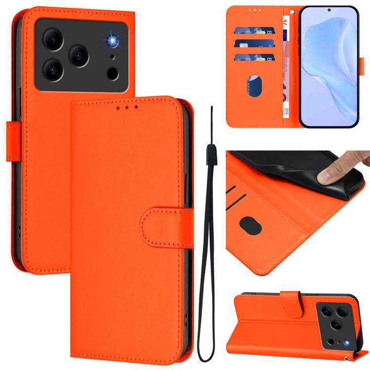 Skin Feel Solid Color Leather Phone Case with Lanyard, For Doogee Note 56 / Note 56 Pro, For Doogee Note 59 / Note 59 Pro, For Doogee N55 Plus