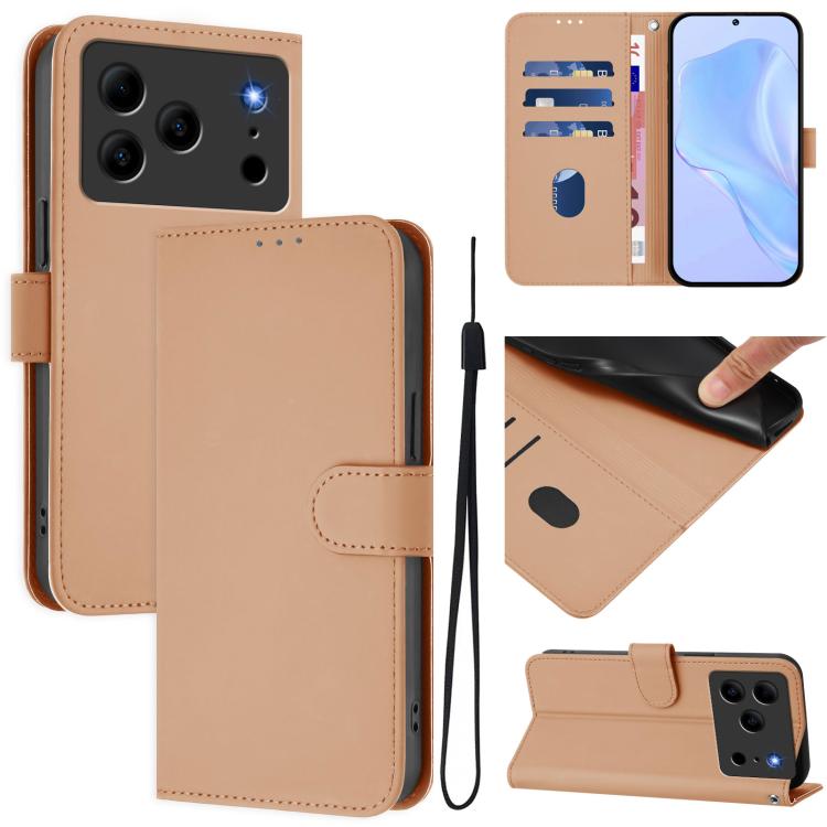 Skin Feel Solid Color Leather Phone Case with Lanyard, For Doogee Note 56 / Note 56 Pro, For Doogee Note 59 / Note 59 Pro, For Doogee N55 Plus