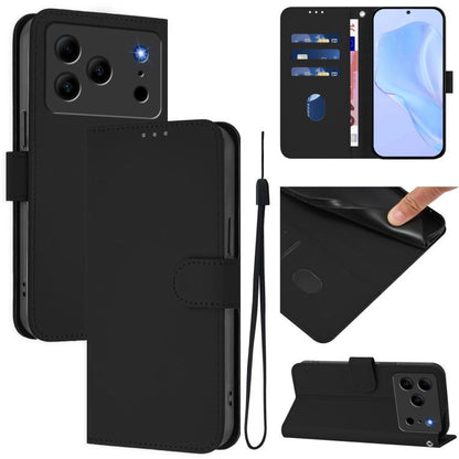 Skin Feel Solid Color Leather Phone Case with Lanyard, For Doogee Note 56 / Note 56 Pro, For Doogee Note 59 / Note 59 Pro, For Doogee N55 Plus