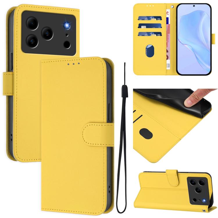 Skin Feel Solid Color Leather Phone Case with Lanyard, For Doogee Note 56 / Note 56 Pro, For Doogee Note 59 / Note 59 Pro, For Doogee N55 Plus