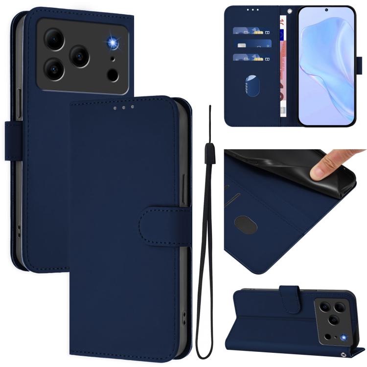 Skin Feel Solid Color Leather Phone Case with Lanyard, For Doogee Note 56 / Note 56 Pro, For Doogee Note 59 / Note 59 Pro, For Doogee N55 Plus