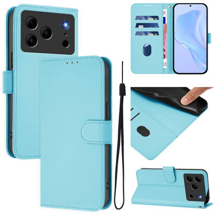 Skin Feel Solid Color Leather Phone Case with Lanyard, For Doogee Note 56 / Note 56 Pro, For Doogee Note 59 / Note 59 Pro, For Doogee N55 Plus