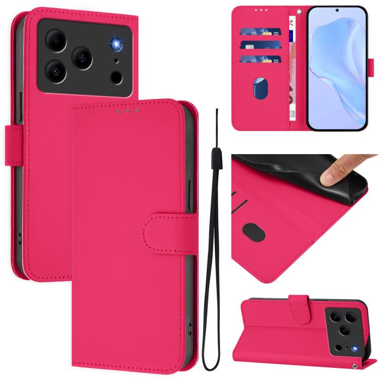 Skin Feel Solid Color Leather Phone Case with Lanyard, For Doogee Note 56 / Note 56 Pro, For Doogee Note 59 / Note 59 Pro, For Doogee N55 Plus
